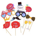 Bridal Shower Wedding Groom to Be Party Yes I Do Just Married Themed  Goblet Mustache Glasses Lips Heart Shape Photo Booth Props
