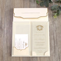 Luxury Cream Velvet Hardcover Transparent Acrylic Wedding Invitation Folded Velvet Booklet Invitation Card