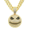 Hip Hop Exaggerated Big Gold Chain Collarbone Chain Men's New Full Drill Star Face Monster Pendant Necklace
