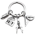 House Ruler Real Estate Architect Engineer Engineering Student Drawing Compasses Triangle Designer Backpack Pendant Key Chain