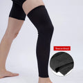 OEM Autumn Winter Riding Badminton Sports Black Shock Absorption Thicken Fleece-lined Full Leg Knee Compression Sleeve Protector