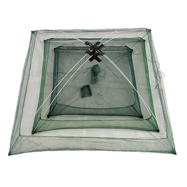 WEIHE Simple Fish Cage Nylon Foldable Crab Fish Net Installation Free Fishing Net