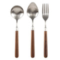 304 Stainless Steel Cutlery Set Japanese Vintage Walnut Wooden Spoon with Wooden Handle Fork