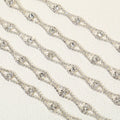 Wholesale Fancy Rhinestone Crystal Chain Silver Base with Stretch Feature for Clothing Rhinestones