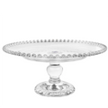 clear Glass Tall Pedestal Cake Plate Stand