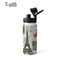 Topjlh Sublimation Tumbler 500ml Insulated Stainless Steel Sports Water Bottle With Straw Lid Blank Sublimation Cup