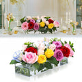 Factory Wholesale 25cm Modern Rectangular Floral Centerpiece Acrylic Flower Vase Dining Table Decor Home Wedding Gifts Floor