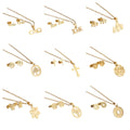 18k Gold Plated Jewelry Stainless Steel Women Accessories Bijoux Cross Heart Moon and Star Earrings and Necklace Jewelry Sets