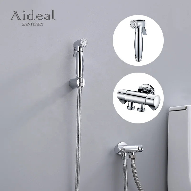Kaiping Factory Modern Toilet Handheld Brass Shattaf Shower Spray Diaper Hand Soft Chrome Bidet Sprayer Ceramic Valve Core