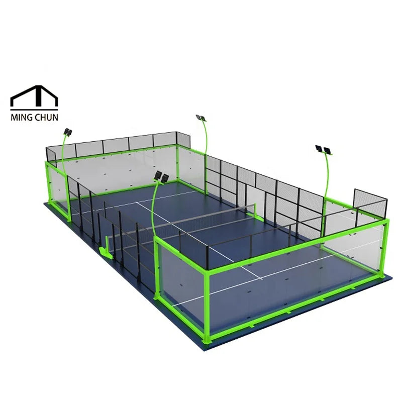 OEM Custom PW Padel Tennis Court Equipment Multi-Color Panoramic Indoor/Outdoor 20m*10m Artificial Turf 12mm Tempered Glass