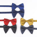 Luxury Blue Handmade Wedding Tie Large Oversize Mens Bow Ties with Bowtie Collar Made from Durable Polyester