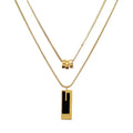 Fashion New Double Layer Titanium Steel Sweater Chain Waterproof Stainless Steel Plated 18k Gold Versatile Necklace Jewelry