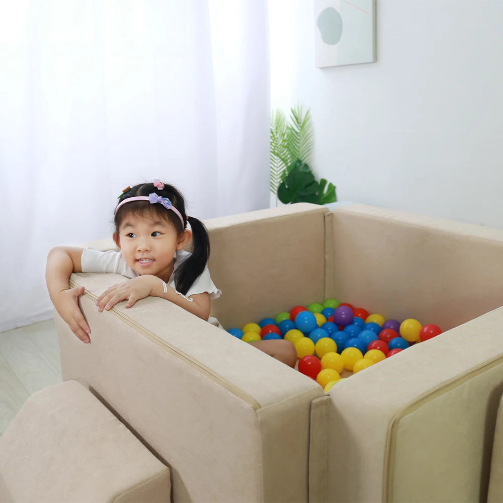 New Ball Pool Design Kids Play Sofa Couch Crawling and Sliding  Couch for Toddler Living Room Sofa Mattress