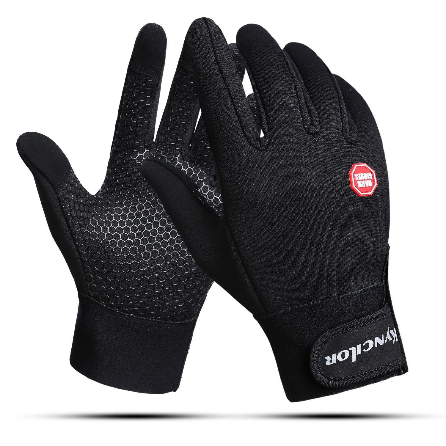 Wholesale Reflective logo Windproof Cycling Gloves Touch Screen Bicycle Skiing Sports Gloves
