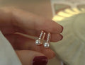 E2052 6-7mm DIY Natural Freshwater Pearl Charm Earrings Mounting Accessory 925 Sterling Silver Gold Plated  Jewelry for Women