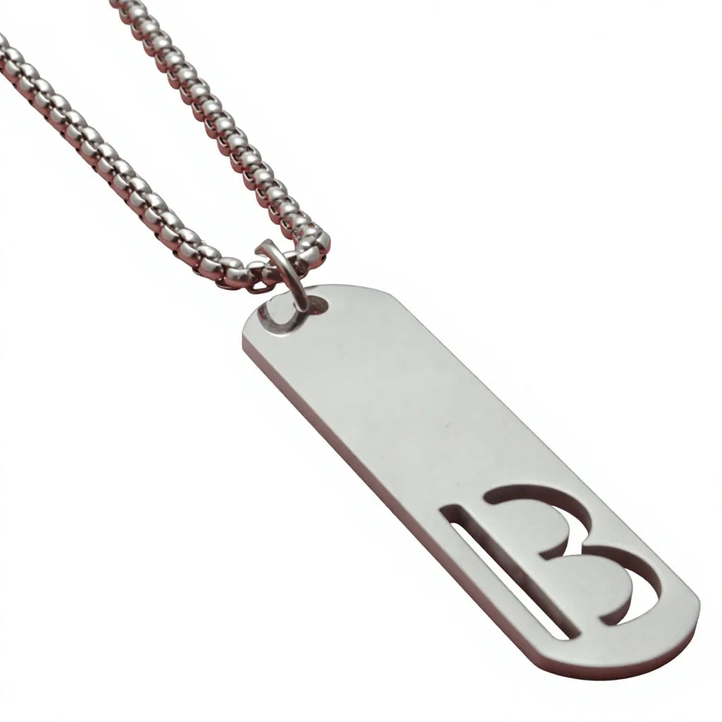Qiuhan Personalization Custom Initial Letter Hollow A-Z Stainless Steel Hip Hop Cross Chain Pendant Necklace Anniversary Gift