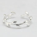Wholesale Simple Design Jewelry Silver Open Adjustable  Leaves Rings for Women