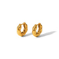 Popular Style 18K Gold Plated Twisted Hollow Huggie Waterproof Stainless Steel Women Jewelry Hoop Earrings
