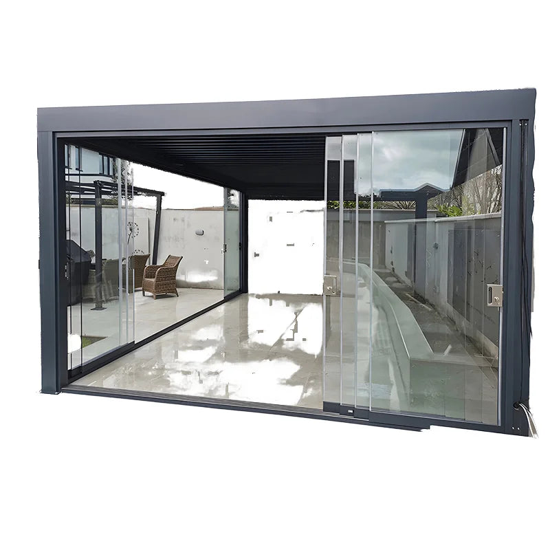 Direct Factory Sale Custom Made Aluminum Alloy Pergola Retractable Canopy for Garden Patio Deck Features Arch Pavilion