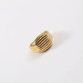 Fenny 18K Gold Plated Wholesale Fast Delivary Retro Abstract Lines Seal Stainless Steel Finger Ring Trend for Women