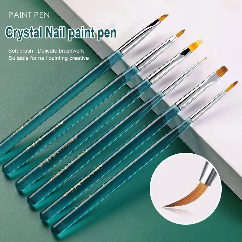 Acrylic Nail Art Brush Painting Liner Pen for Beauty UV Gel Brush Professional Nail Drawing Pen