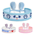 Best Cat Mom Ever Mom Dog Foot Bow Paw Heart Pattern Design Woven Tassel Embroidery Bracelet