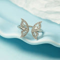 Trend Women Jewelry Cubic Zirconia Adjustable Ring Finger Ring Crystal butterfly Opening Ring for Ladies