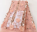 New Design African Sequins Lace Fabrics with CE Certificate 100% Polyester Breathable Knitted Medium Weight