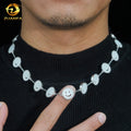 New Arrival 925 Sterling Silver Iced Out Jewelry White Shell Smiling Face Tennis Chain