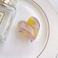 Custom Color High End Mini Size Heart Shape Acetate Hair Claw Clip Popular Hair Jaw Clips for Girls