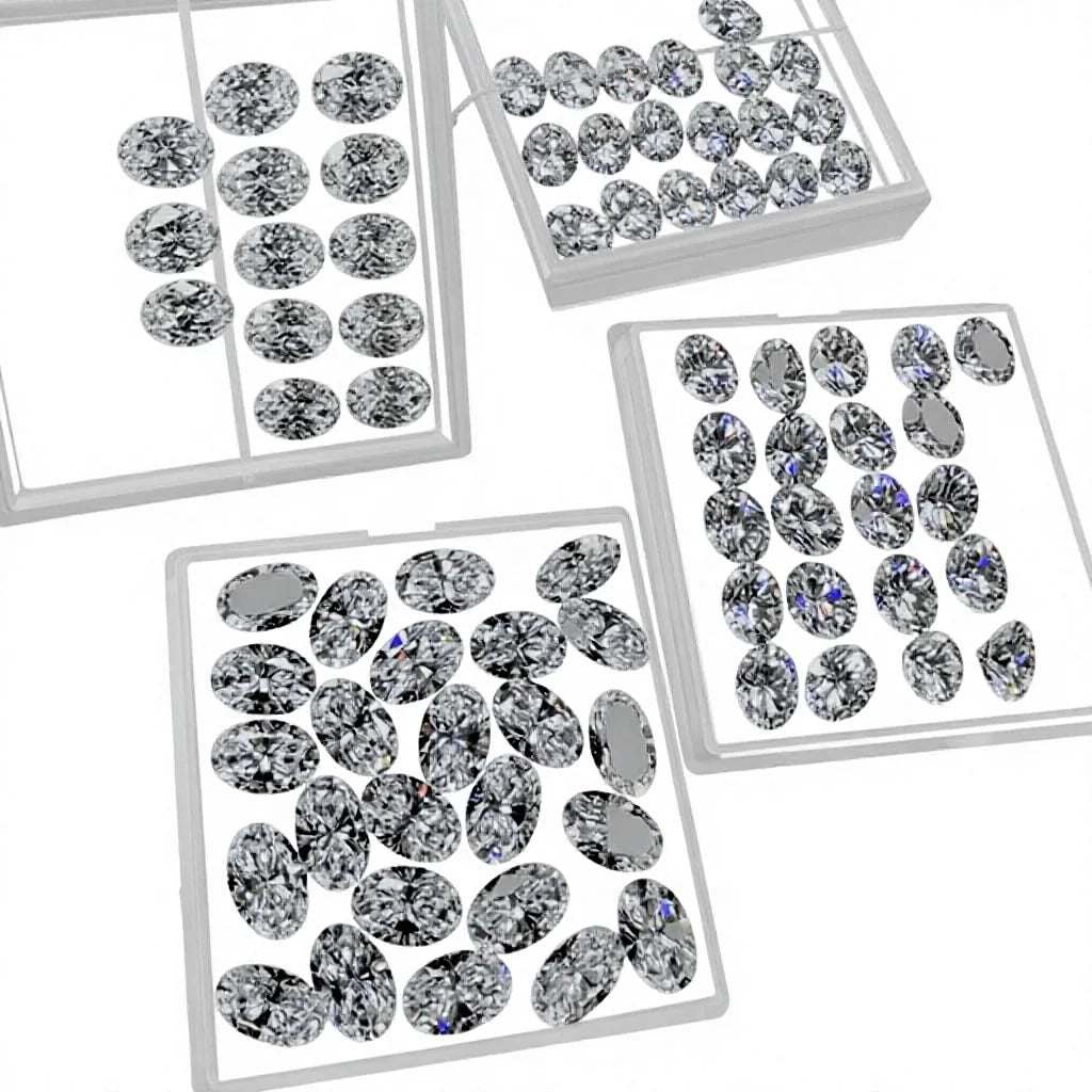 Wholesale Price White Loose Diamonds Oval Cut Lab Created 3 Carat DEF Color Moissanite Stone 9.25 Moh's Scale for Engagement
