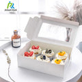 Custom Printing square Bakery Packaging Transparent Cake Box Mini Cupcake Boxes