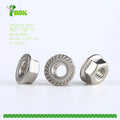 DIN 6923 Factory Stock Stainless Steel SS304 SS316 Hex Flange Nut Inch 6-32 to 3/4-10 Metric M2.5 to M30 Hexagon Flange Nut