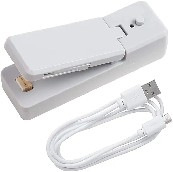 USB Charging Sealing Machine Hand Pressure Portable Mini Heating Plastic Packaging Machine Handheld Vacuum Food Sealing Device