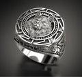 Dropshipping Marcasite Nordic Myth Warrior Wolf Head Stainless Steel Mens Fashion Jewelry Rings Accessories
