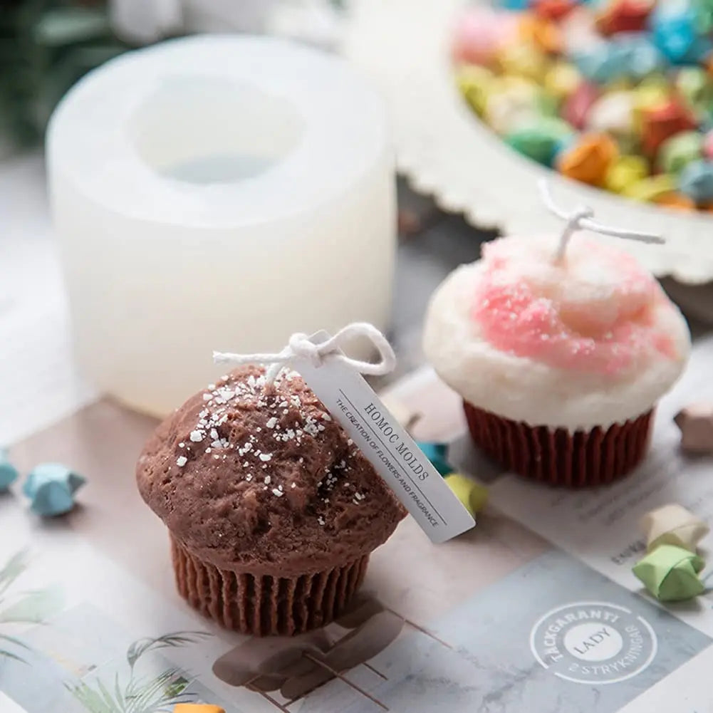 2024 Cupcake Candle Molds for  Making Large Scented Candle Decorative Flowers Wreaths and Plants Handmade Silicone Candle Mold