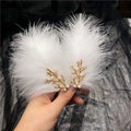 MIO Elegant New White Feather Swan Hair Clip Fashion Rhinestone Pearl Hairpin Women Bow Flower Duckbill Hair Clip Daily