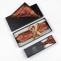 Men's Business Style Bow Tie Set Silk Paisley Pretied Bowtie Hanky for Party & Wedding