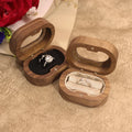 Hot Sale Solid Walnut Wood Oval Jewelry Storage Box Marriage Proposal Ring Box with Acrylic Window for Wedding