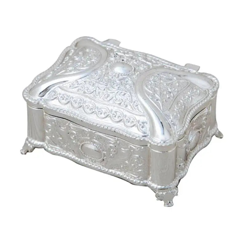 European Style Creative Retro Jewelry Box Pearl Treasure Silver Jewelry Storage Box Small Ring Earring Box Wholesale