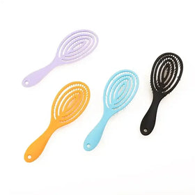 Hollow Plastic Scalp Massage Comb Vented Curly Salon Hair Styling Tool Hair Detangling Brush W/Ultra-soft Bristles Glide