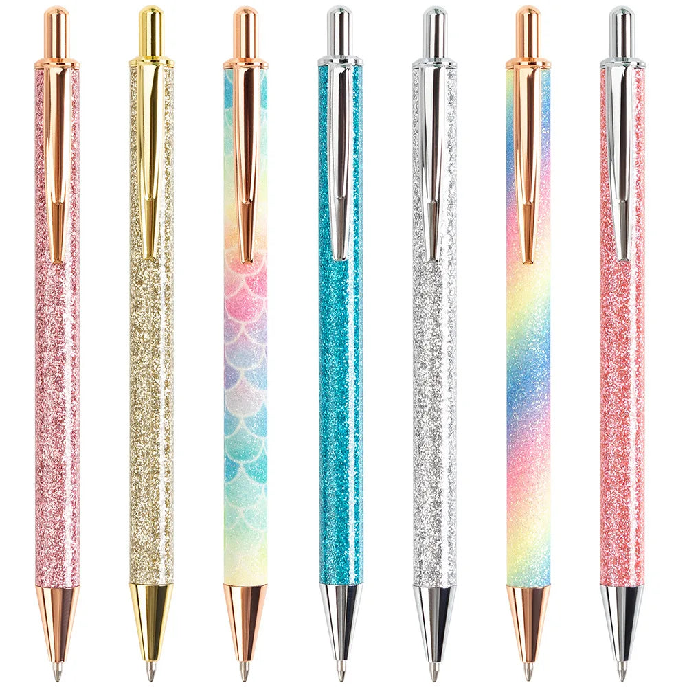 Sparkly Fancy Inspirational Glitter Ballpoint Pen with Motivational Messages Pretty Cute Pens Metal Inspirational Pen Set