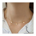 Minimalist Stainless Steel 18k Gold Plated Layered Chain Choker Necklace Women Dainty Round Pendant Necklace Jewelry