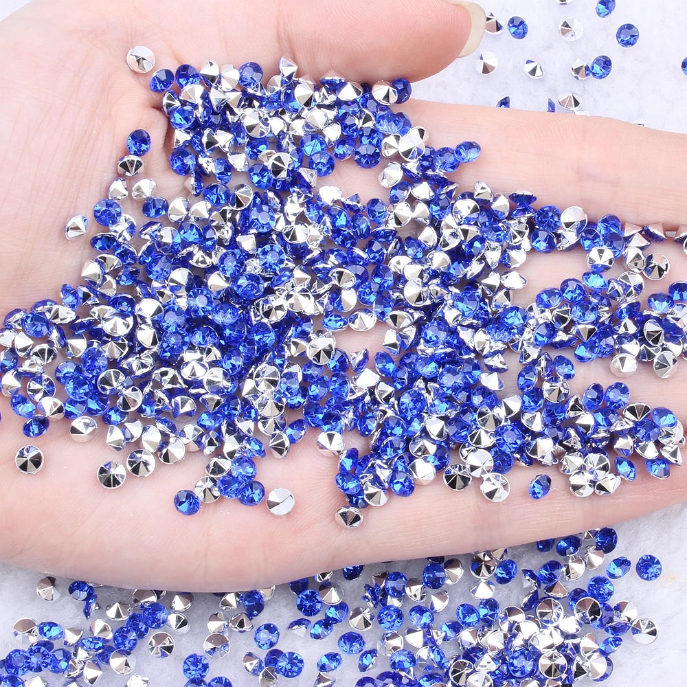 Hot Sale Acrylic Rhinestones Many Colors 5.5mm 10000pcs Pointback Loose Strass Beads DIY Nail Art Garment Bags Glue-On