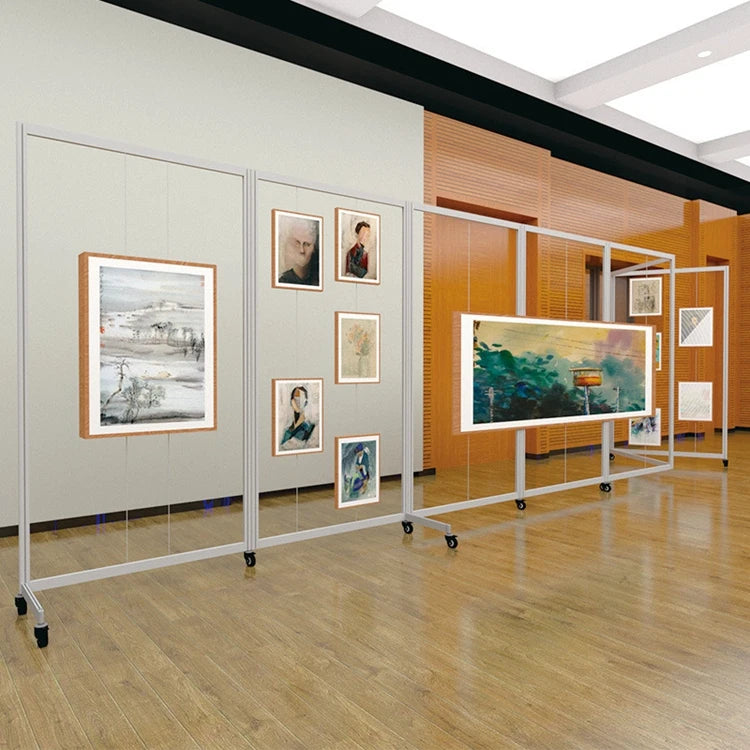 Free Standing Poster Image&Photo Stands Aluminum Assemble Art Exhibition Booth at Shopping Mall