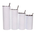 12oz 15oz 20oz 30oz Skinny Tumbler Double Wall Stainless Steel 304 Straight Mug for Sublimation with Metal Straw and Coating