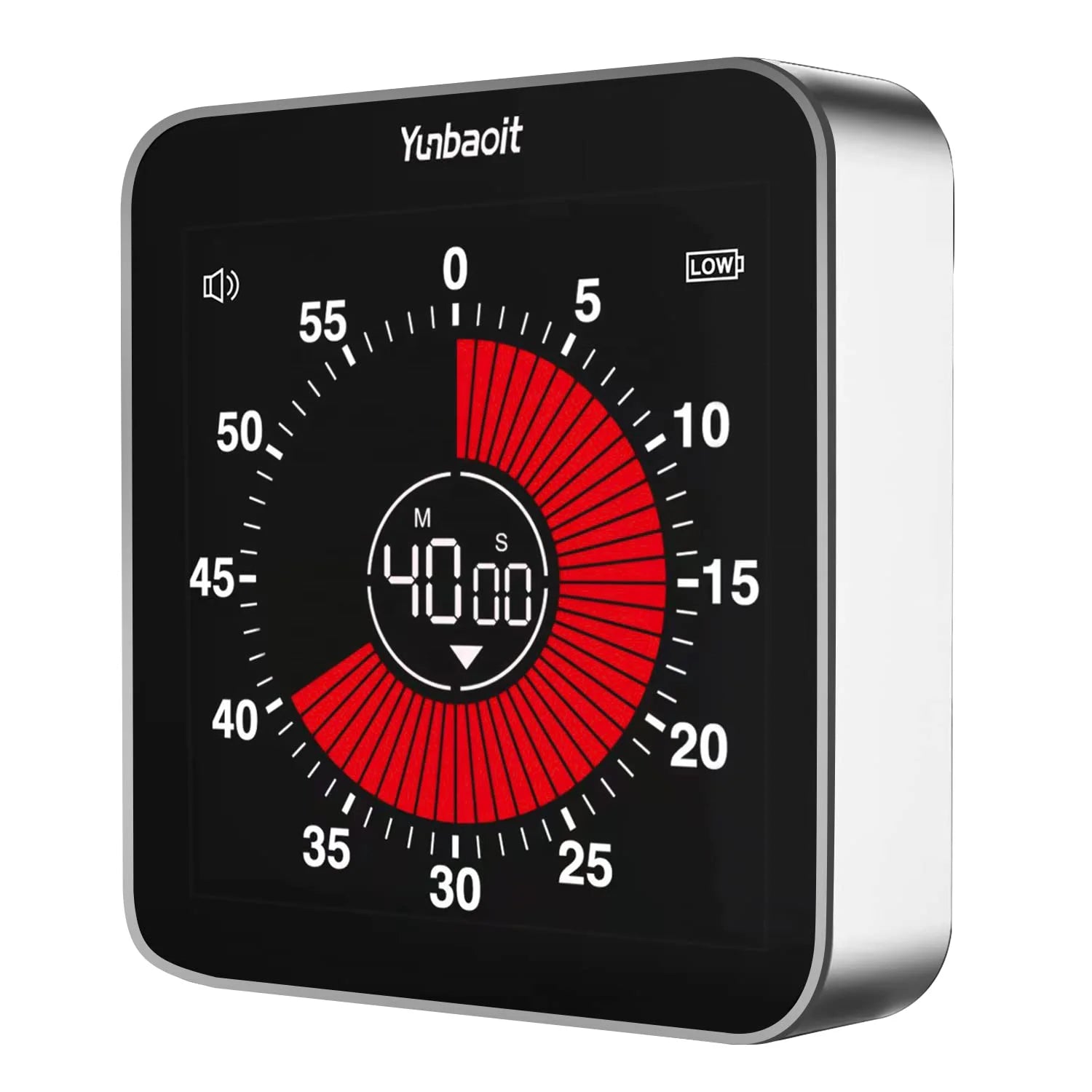 Yunbaoit New Arrival Rechargeable Digital Kitchen Visual Timer Office Classroom Study Time Manager Magnetic Countdown Timer