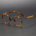 Acetate Titanium Eye Glasses for Men Tortoise Shaped Eyeglasses Lightweight Horizontal Reading Eyewear Lenses Optical Frames