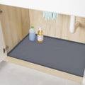 Custom Kitchen Under the Sink Silicone Mat with Holes Waterproof Sink Protector Cabinet Tray Anti-slip Silicone Sink Mat