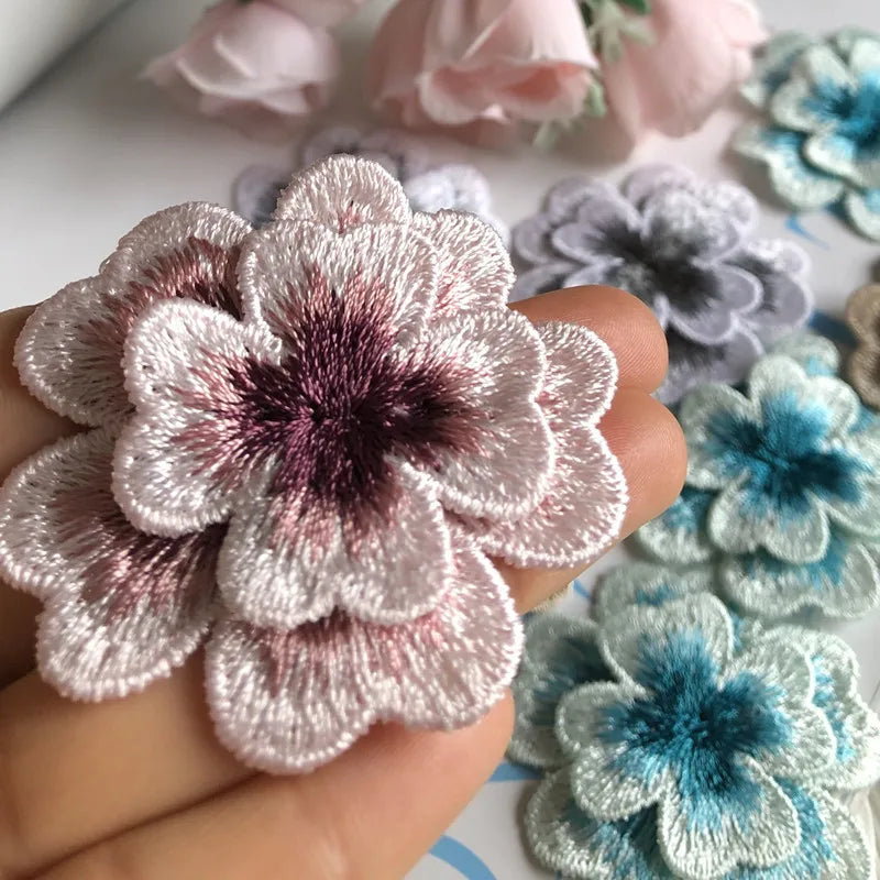 Plum Blossom Double-layer Embroidery Water-soluble Three-dimensional Flower Patch Clothing Accessories